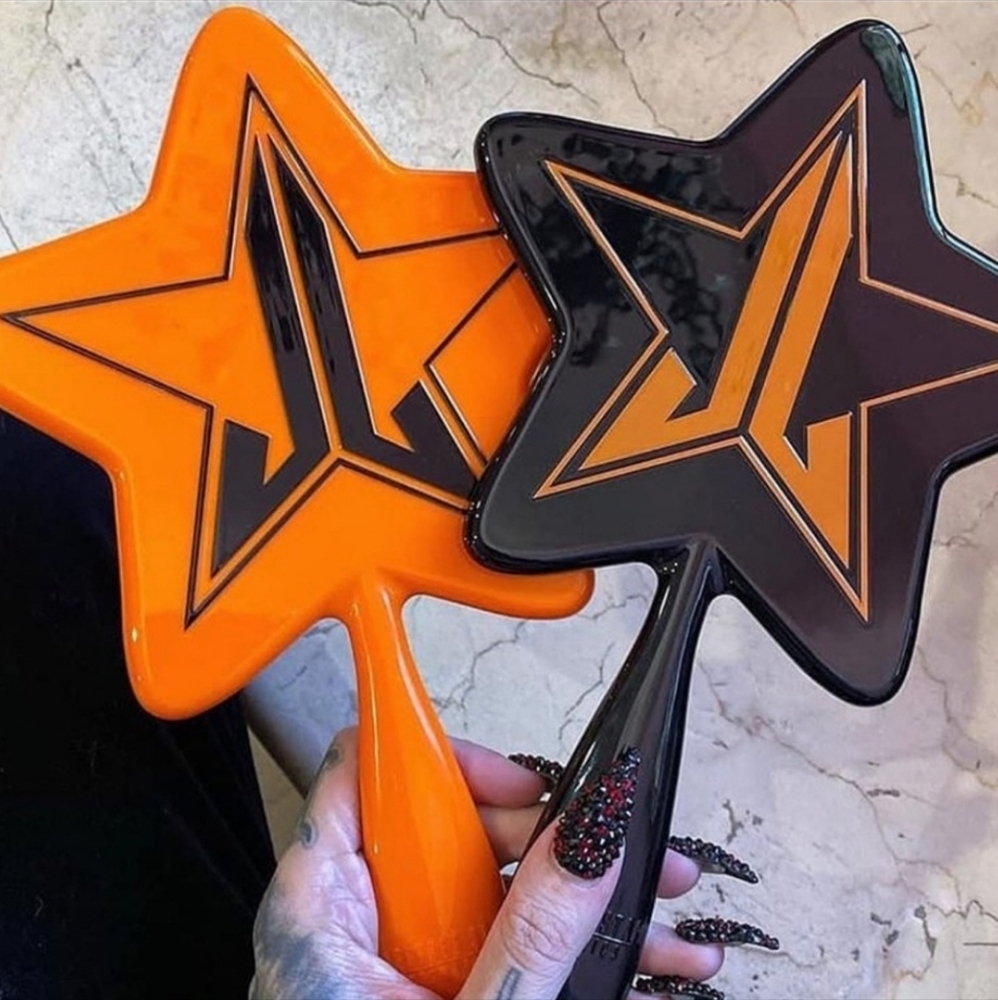 Black with orange Halloween mirror